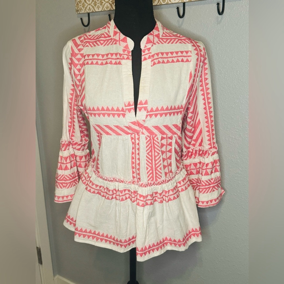 Francesca's June & Ivy Printed Tunic Blouse, Sz L - Picture 7 of 7